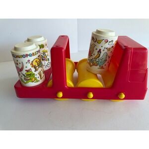 Vintage Johnson & Johnson Child Development Red Toy Truck‎ with 3 Canisters 1981